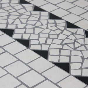 Tavolo da giardino in acciaio e mosaico - ORIANA