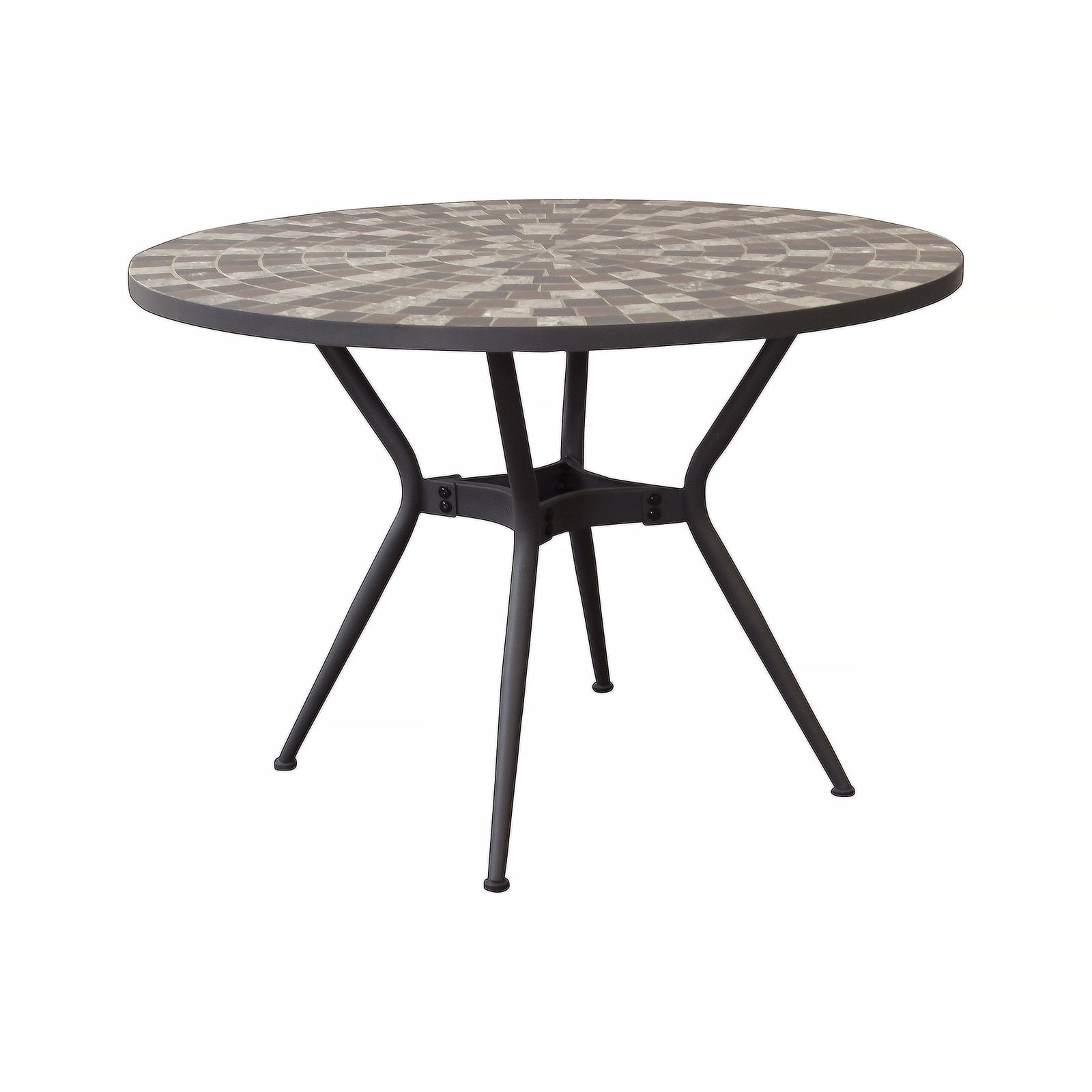 Tavolo da giardino in acciaio e mosaico - NOEMI