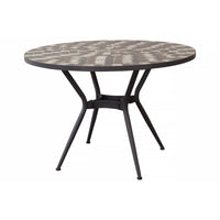 Tavolo da giardino in acciaio e mosaico - NOEMI