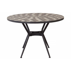Tavolo da giardino in acciaio e mosaico - NOEMI