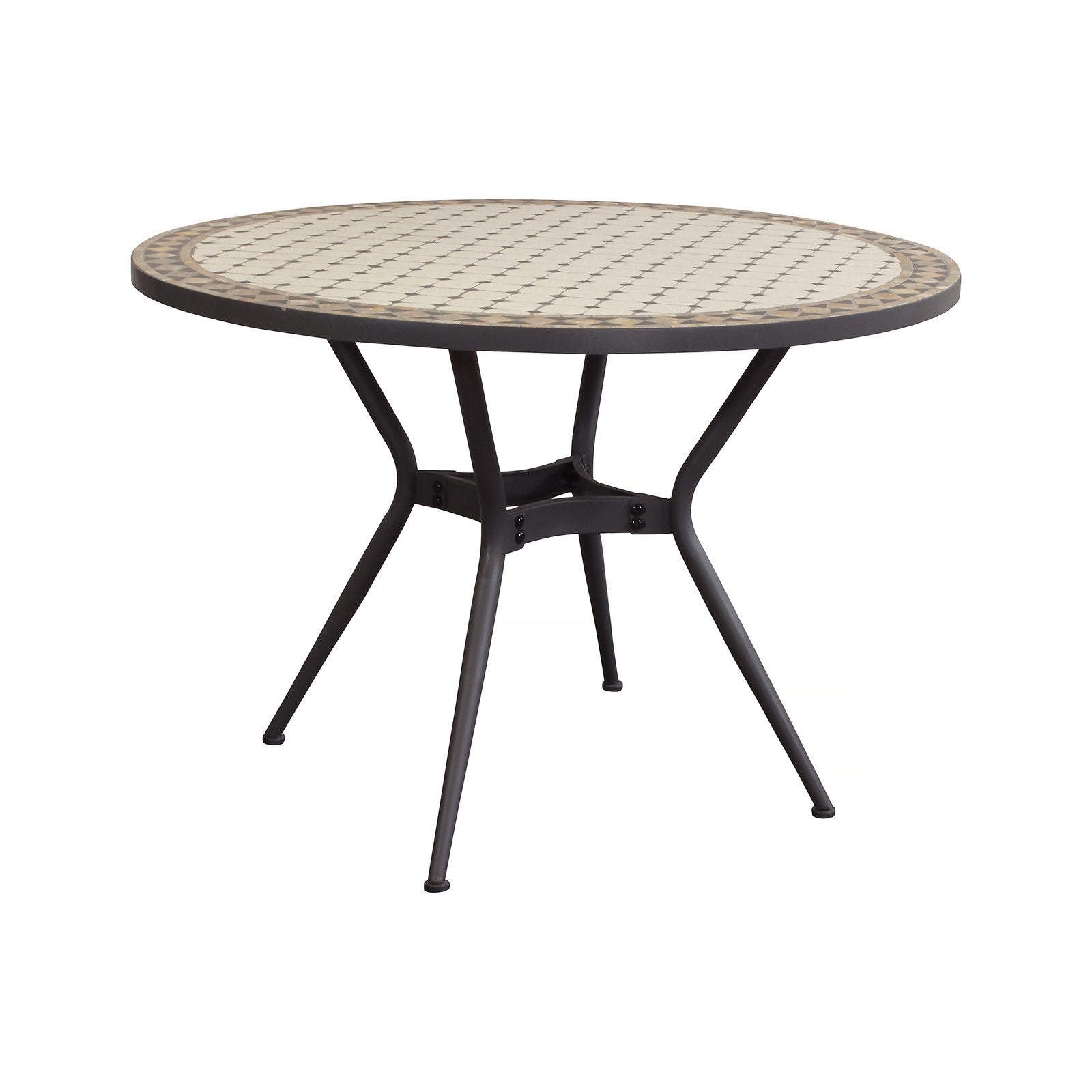 Tavolo da giardino in acciaio e mosaico - NOEMI