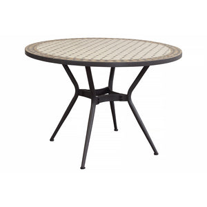 Tavolo da giardino in acciaio e mosaico - NOEMI