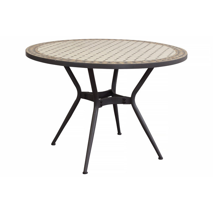 Tavolo da giardino in acciaio e mosaico - NOEMI