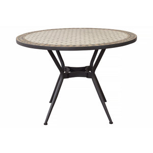 Tavolo da giardino in acciaio e mosaico - NOEMI