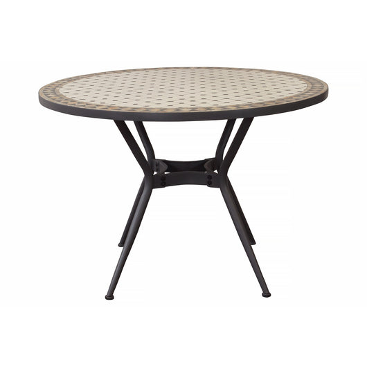 Tavolo da giardino in acciaio e mosaico - NOEMI