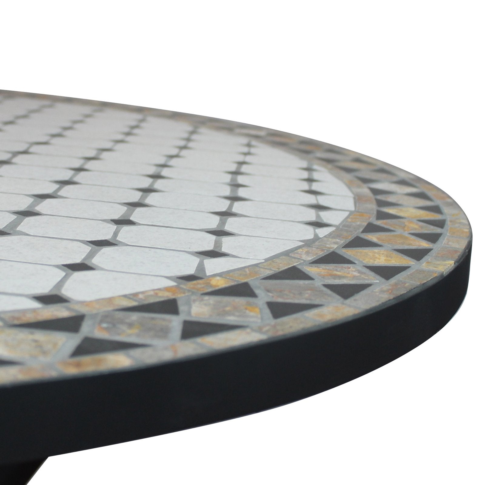 Tavolo da giardino in acciaio e mosaico - NOEMI