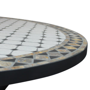 Tavolo da giardino in acciaio e mosaico - NOEMI