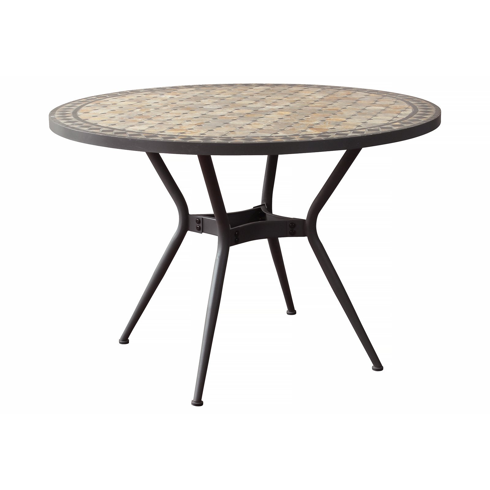 Tavolo da giardino in acciaio e mosaico - NOEMI