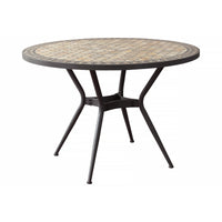 Tavolo da giardino in acciaio e mosaico - NOEMI