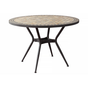 Tavolo da giardino in acciaio e mosaico - NOEMI