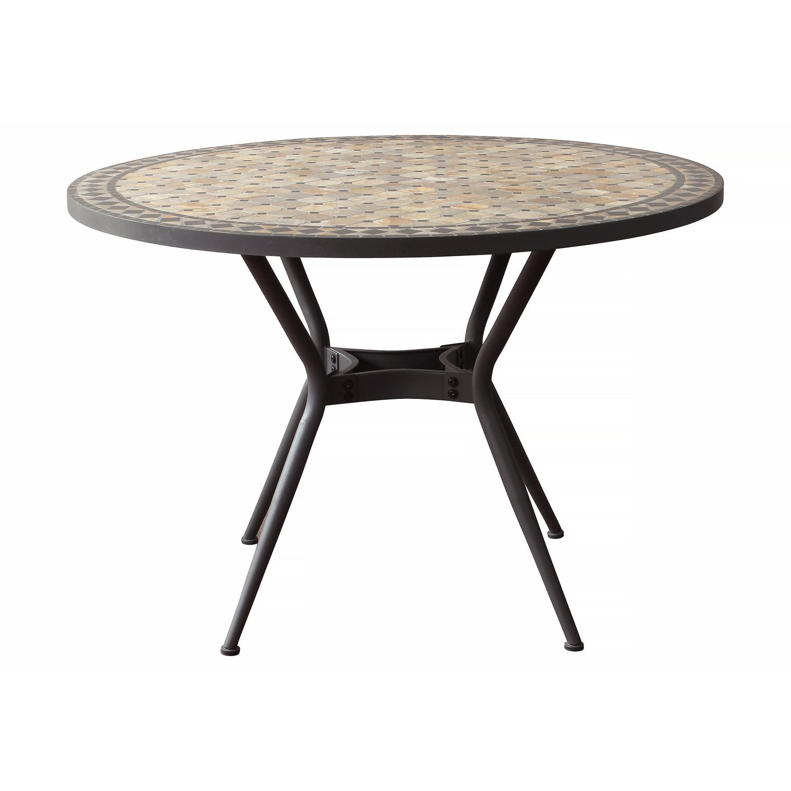 Tavolo da giardino in acciaio e mosaico - NOEMI