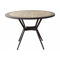 Tavolo da giardino in acciaio e mosaico - NOEMI