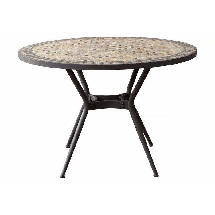 Tavolo da giardino in acciaio e mosaico - NOEMI