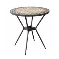 Tavolo da giardino in acciaio e mosaico - MATTEO