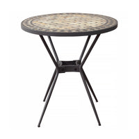 Tavolo da giardino in acciaio e mosaico - MATTEO