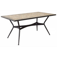 Tavolo da giardino in acciaio e mosaico - LIVIA