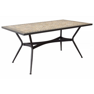 Tavolo da giardino in acciaio e mosaico - LIVIA