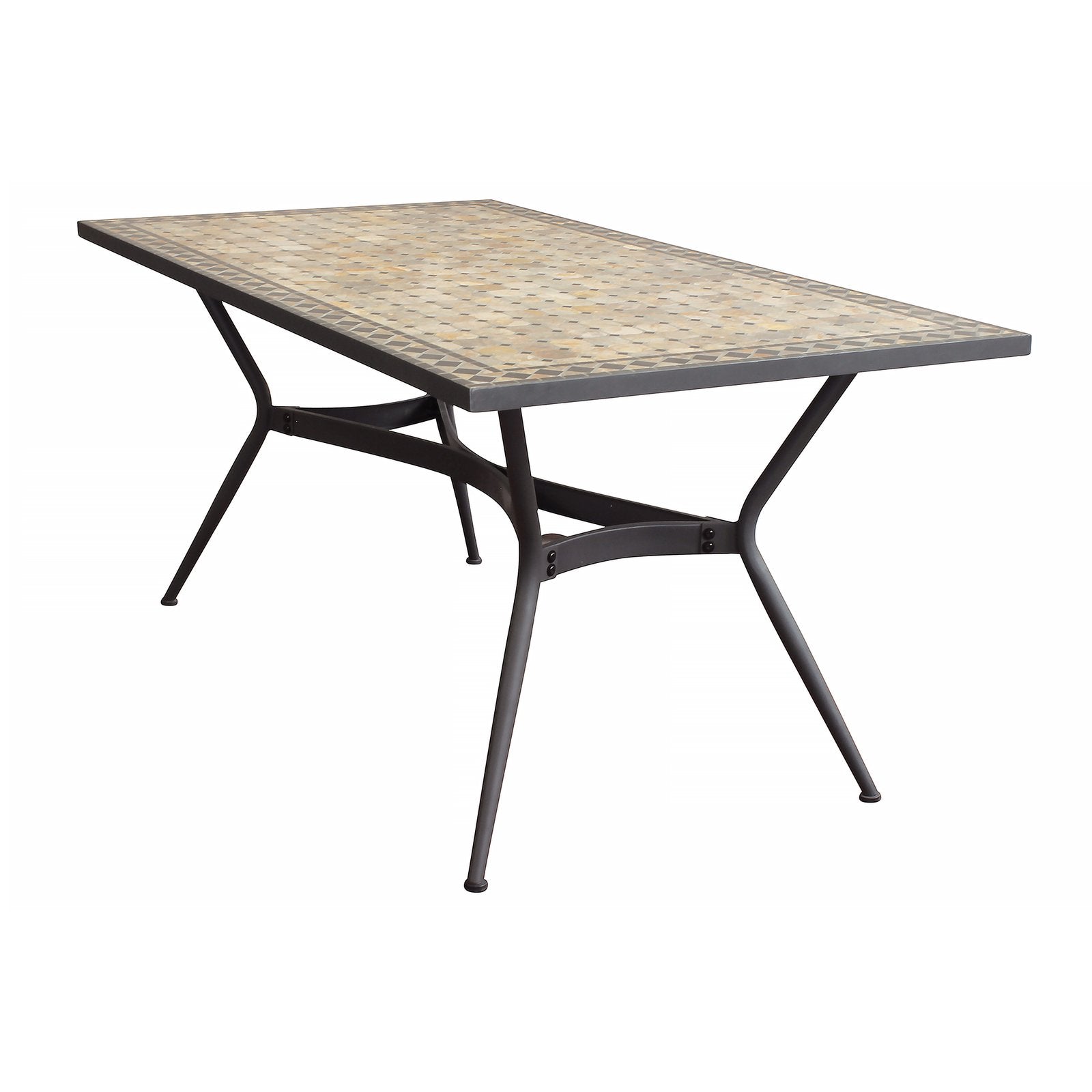 Tavolo da giardino in acciaio e mosaico - LIVIA