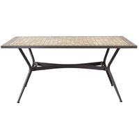 Tavolo da giardino in acciaio e mosaico - LIVIA