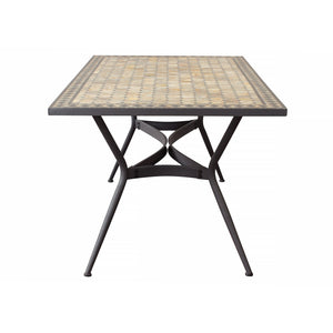 Tavolo da giardino in acciaio e mosaico - LIVIA