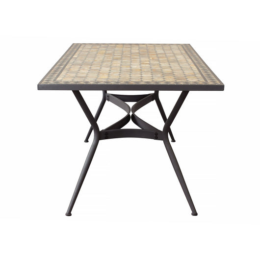 Tavolo da giardino in acciaio e mosaico - LIVIA