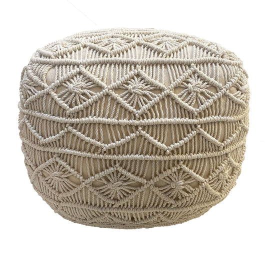 Pouf da giardino macramè - BIANCA