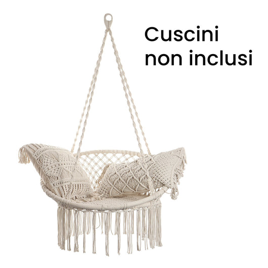 Poltrona sospesa in corda macramè da esterno - ROSALIND