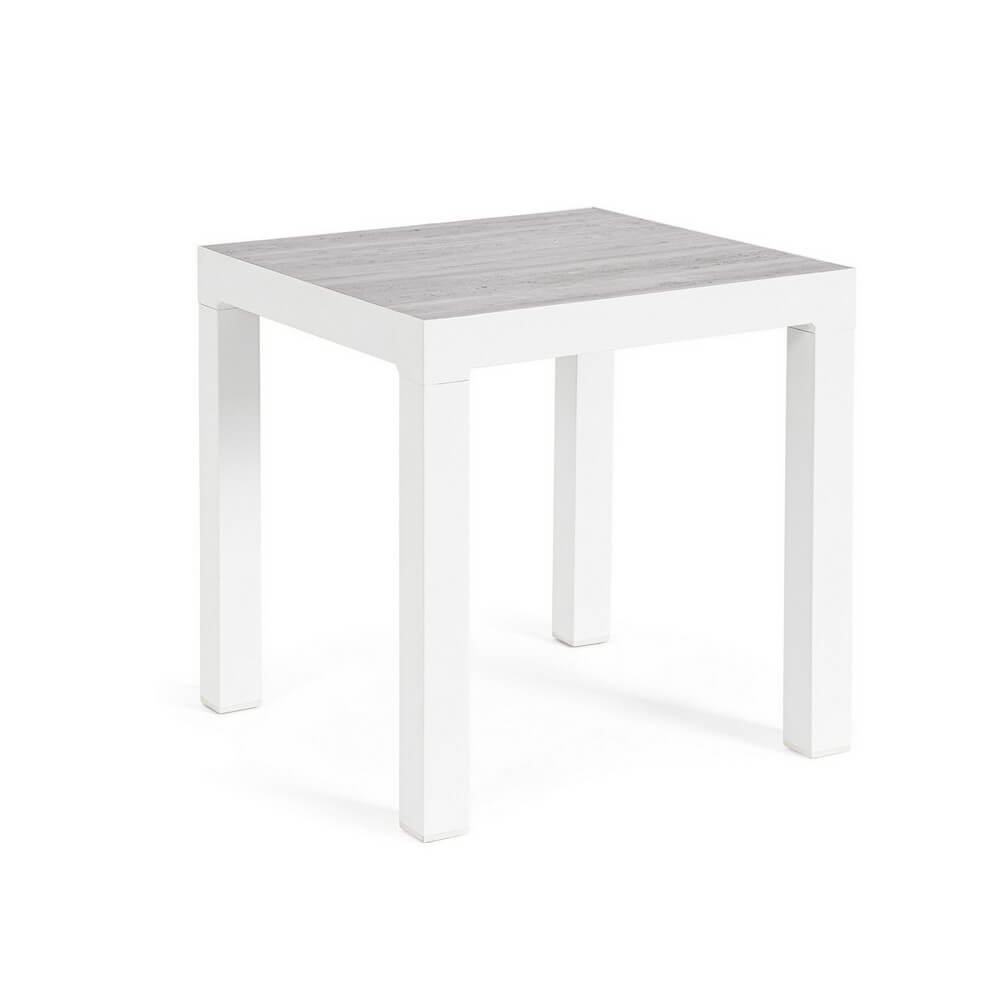 Tavolino Alluminio Bianco Moderno da Esterno 50x50 - BREEZE