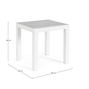 Tavolino Alluminio Bianco Moderno da Esterno 50x50 - BREEZE