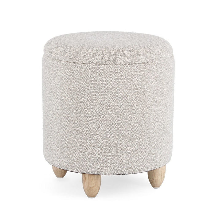 Sgabello Contenitore Bouclé Grigio Moderno da Interno - MILO