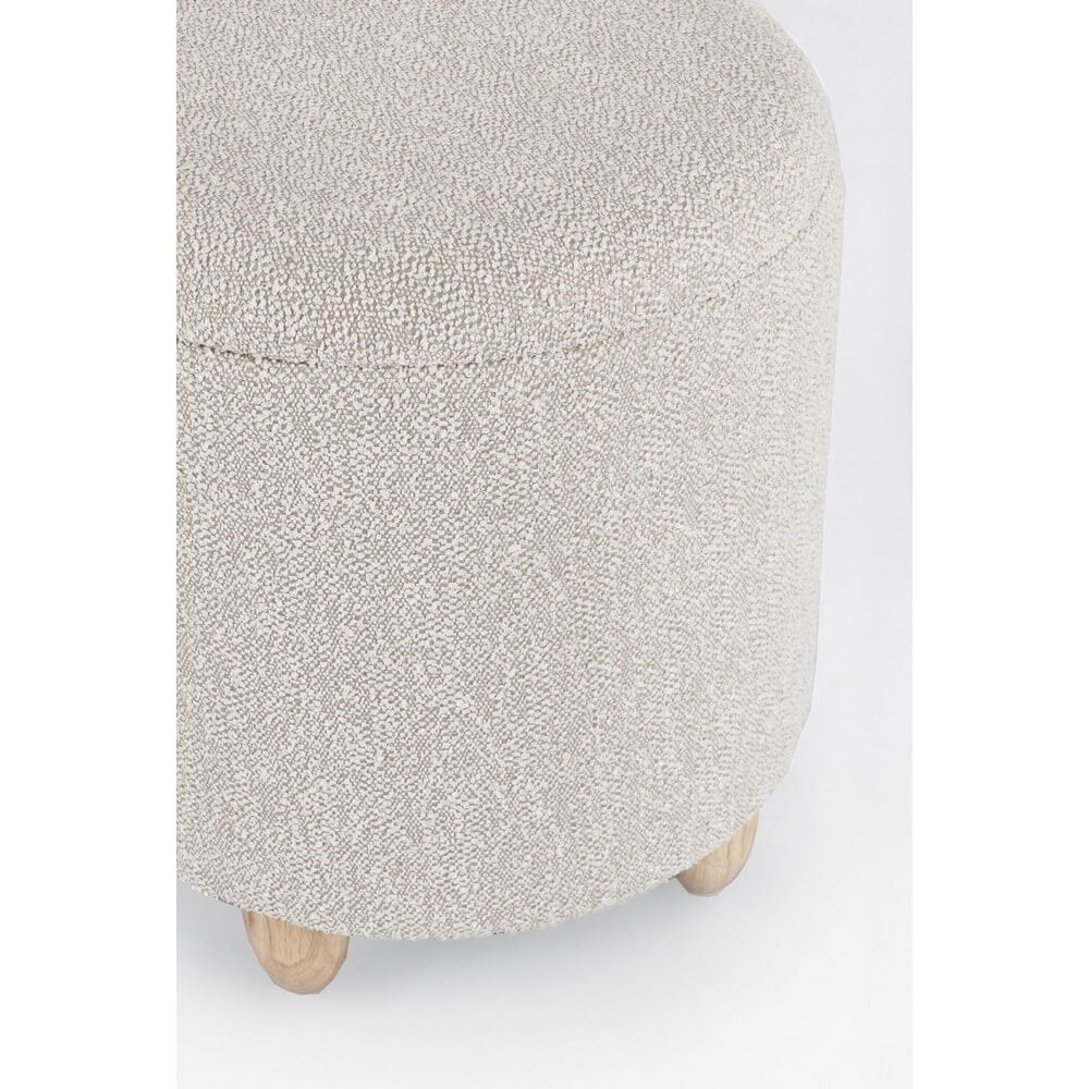 Sgabello Contenitore Bouclé Grigio Moderno da Interno - MILO