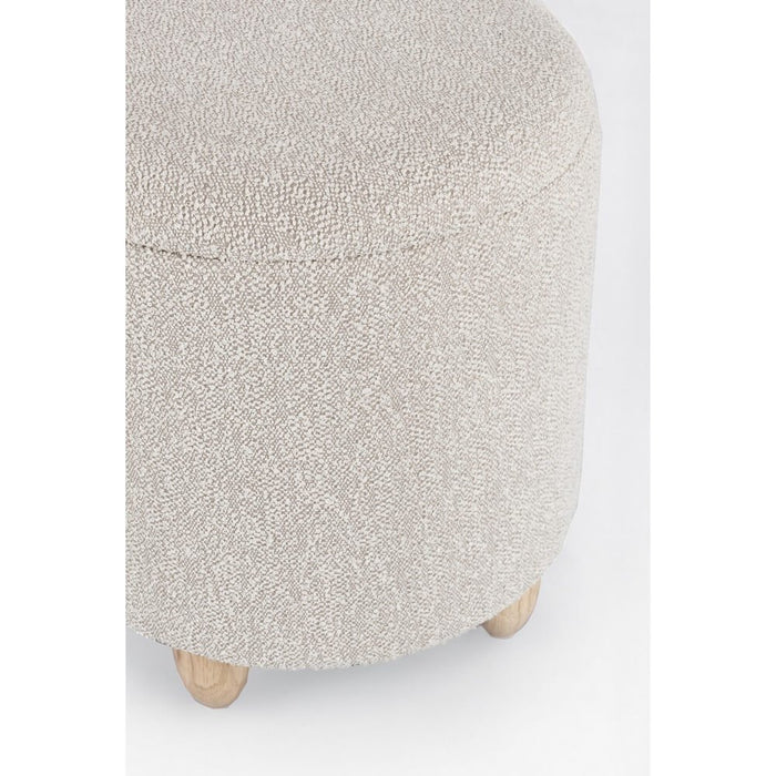 Sgabello Contenitore Bouclé Grigio Moderno da Interno - MILO