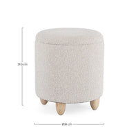 Sgabello Contenitore Bouclé Grigio Moderno da Interno - MILO