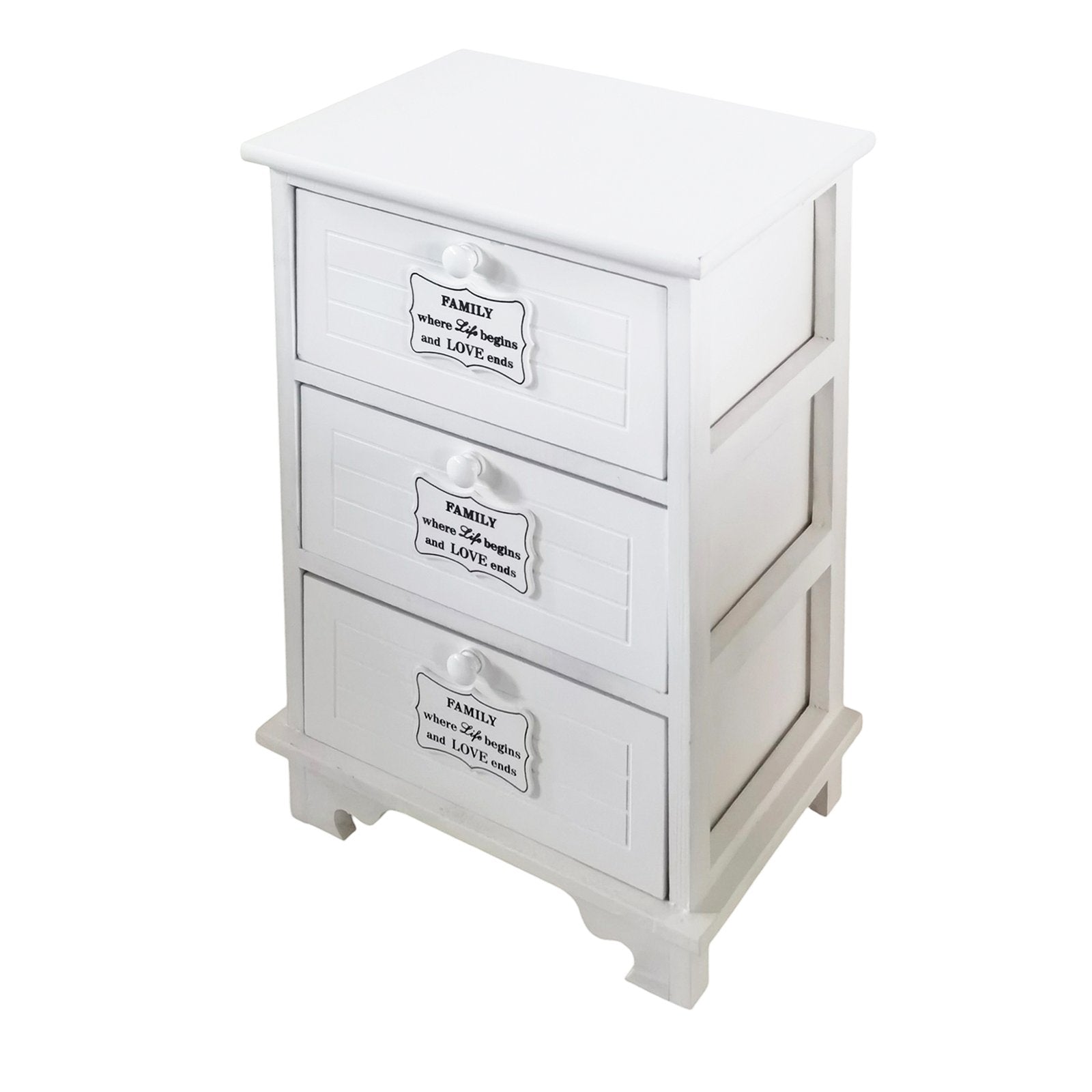 Cassettiera mobiletto per bagno camera - KAIROS Colore: Bianco