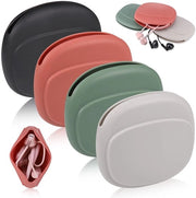 Custodia per cuffie in silicone 4 pezzi - Impermeabile - Materiale morbido in silicone - Compatta - Leggera - Dimensioni 7,8 x 9 x 2 cm - Custodia per cuffie
