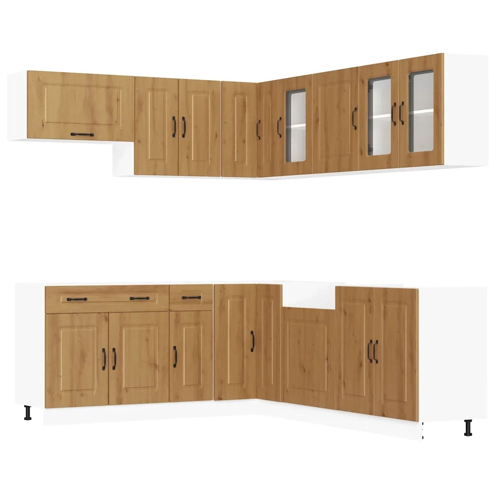 Set Mobili da Cucina 11 pz Kalmar Rovere Artigianale Truciolato