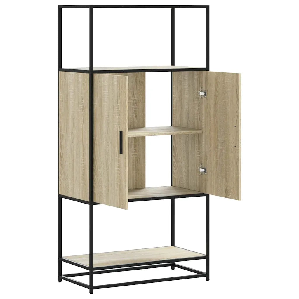 Credenza-Buffet-Armadio da cucina Rovere Sonoma 68x35x139 cm Legno Multistrato Metallo 909882