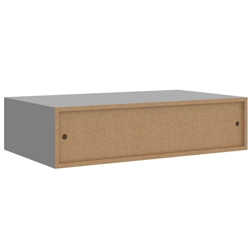 Scaffali con Cassetti da Parete 2pz Grigio 40x23,5x10 cm in MDF cod mxl 57938
