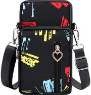 Borsa a Spalla Donna Impermeabile - Custodia Telefonica - Portafoglio con Cinturino a Spalla - Telefono fino a 7 Pollici - Leggero in Nylon - Comfortabile da Indossare