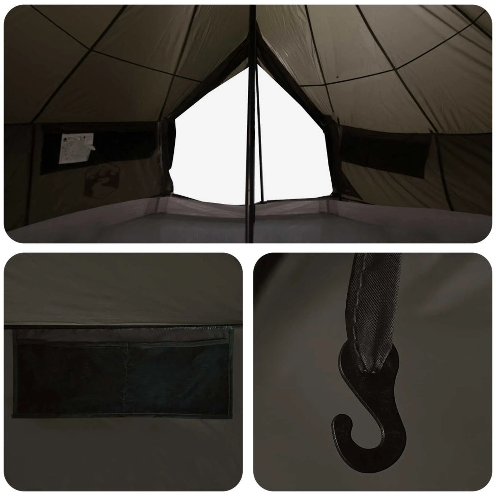 Tenda Tipi con tetto Marrone Grigio 700 x 700 x 395 cm 42029020