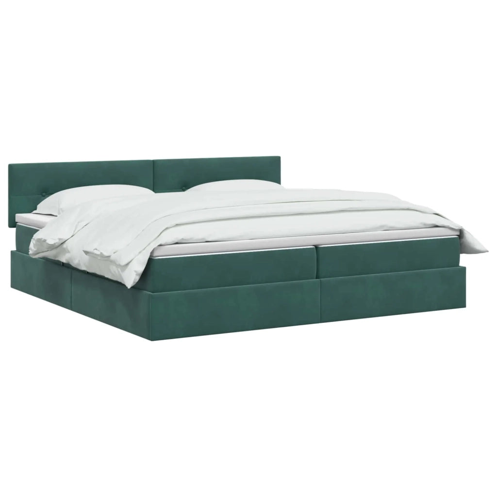 Letto con Contenitore Verde Scuro 200 x 200 cm Velluto 3458832