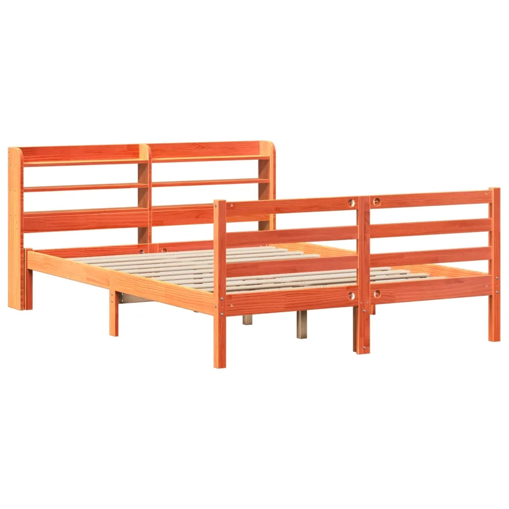 Giroletto senza Materasso Marrone Cera 140x200cm Massello Pino
