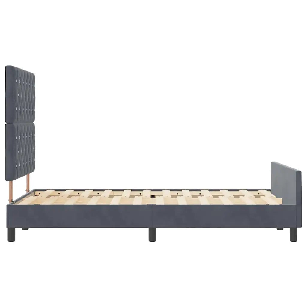Letto a molle con testiera Grigio scuro 120 x 200 cm Velluto 3344868