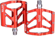 Pedali in Alluminio Leggero per Biciclette da Mountain Bike - Pedali con Piattaforma Robusta in Rosso per Miglior Grip e Prestazioni