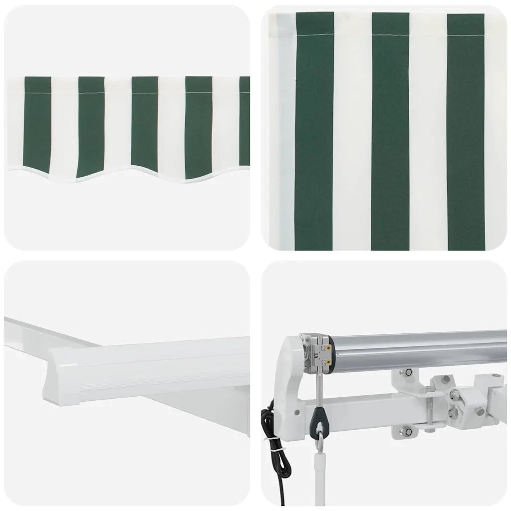 Tenda Retrattile Verde e Bianco 300 x 200 cm 3329617