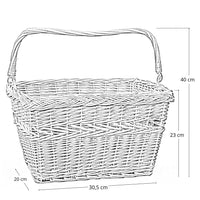 Cesto per bici cestino rettangolare in vimini naturale con manico intrecciato