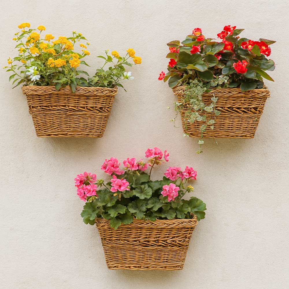 Cesto per bici cestino rettangolare in vimini naturale con manico intrecciato