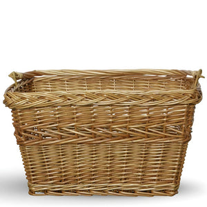 Cesto per bici cestino rettangolare in vimini naturale con manico intrecciato