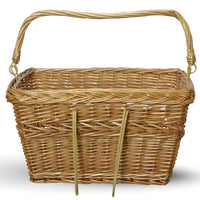 Cesto per bici cestino rettangolare in vimini naturale con manico intrecciato