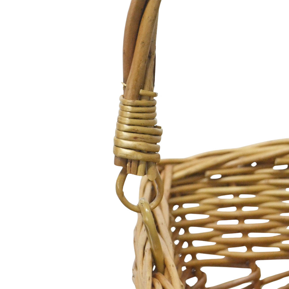 Cesto per bici cestino rettangolare in vimini naturale con manico intrecciato